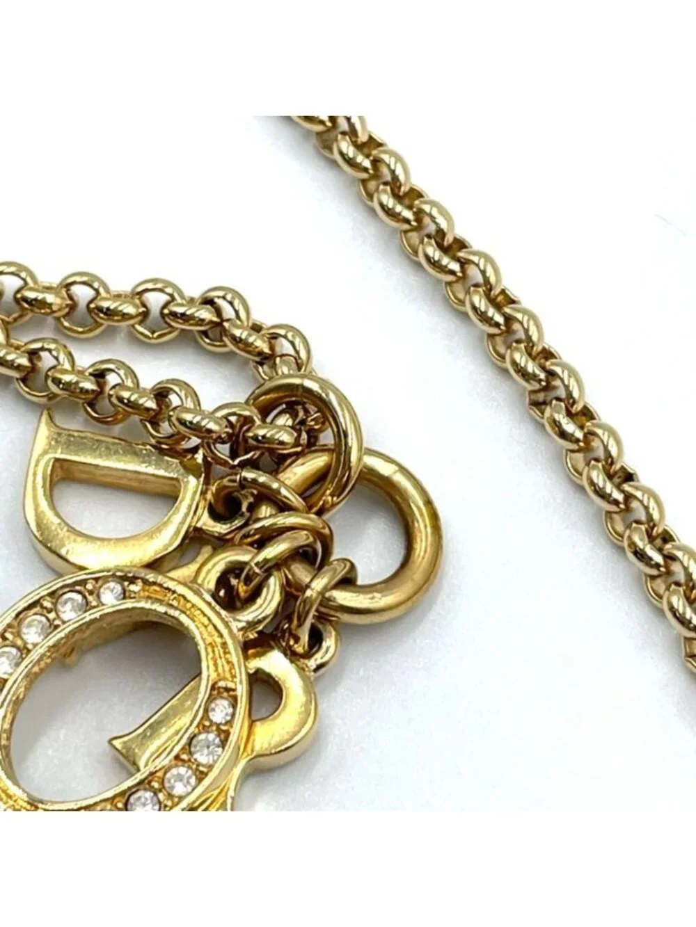 Dior Vintage Logo Gold Plated Necklace - Picture 8 of 11